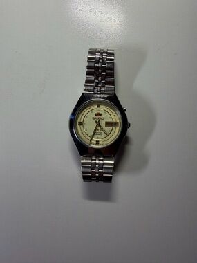 Orient 3 Star Automatic Watch 21J White Dial Stainless Steel